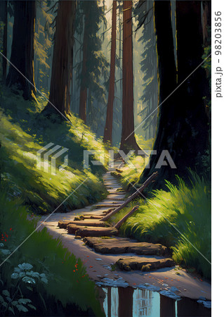 険しい山道 登山道「AI生成画像」のイラスト素材 [98203856] - PIXTA