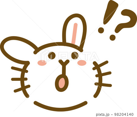 うさぎ　喜怒哀楽　表情　アイコン　驚く 98204140
