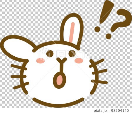 うさぎ　喜怒哀楽　表情　アイコン　驚く 98204140
