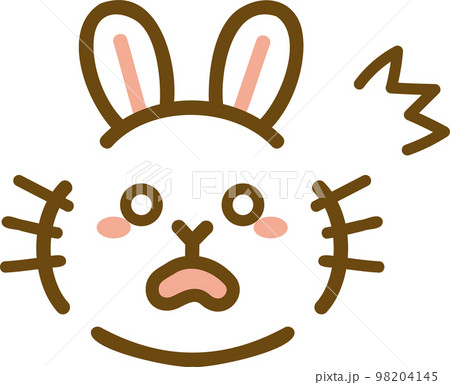 うさぎ　喜怒哀楽　表情　アイコン　驚く 98204145