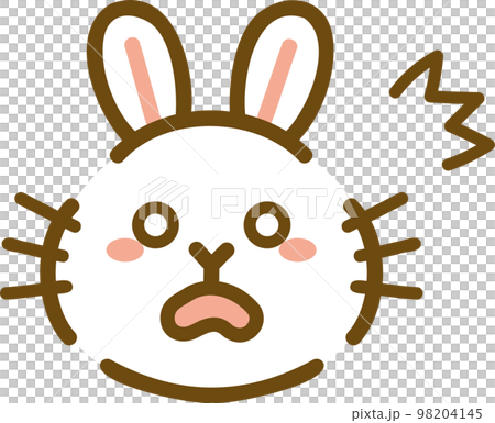 うさぎ　喜怒哀楽　表情　アイコン　驚く 98204145