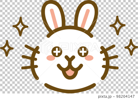 うさぎ　喜怒哀楽　表情　アイコン　キラキラ　喜ぶ 98204147