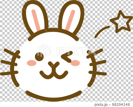 うさぎ　喜怒哀楽　表情　アイコン　ウインク 98204148