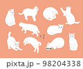 白猫のいろいろなポーズのイラスト 98204338