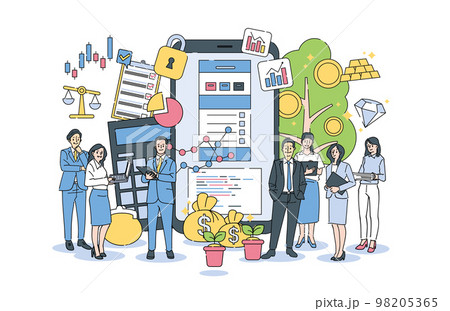 人物 ビジネスおしゃれイラスト素材	 98205365