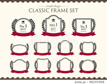 月桂樹リボンのクラシックフレームセット黒 98205908