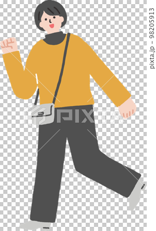 楽しくお出かけする女性のイラスト 楽しくお出かけする女性のイラスト 98205913