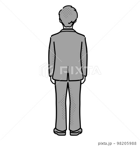 制服の男子学生の後ろ姿　グレー 98205988