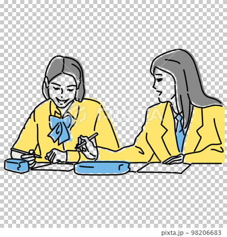 High school girl concentrating on her studies Examination student 98206683