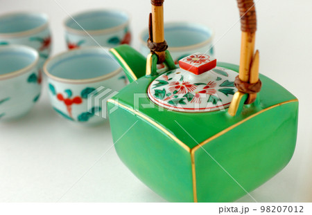 美濃焼赤絵の湯呑みセット 98207012