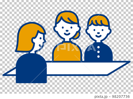 三者面談をする親子のイラスト 98207736