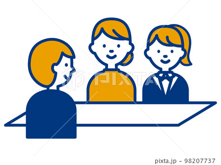 三者面談をする親子のイラスト 98207737