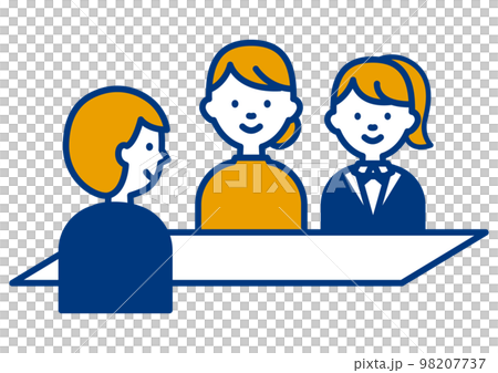三者面談をする親子のイラスト 98207737
