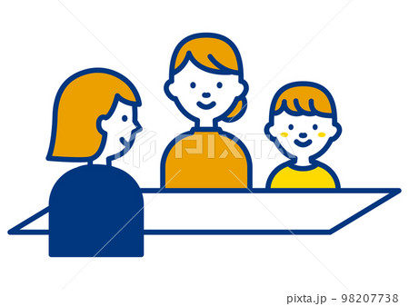 三者面談をする親子のイラスト 三者面談をする親子のイラスト 98207738