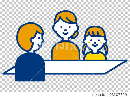 三者面談をする親子のイラスト 98207739