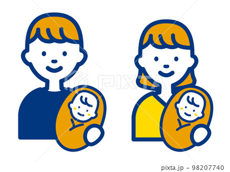 赤ちゃんを抱っこする人物のイラスト 98207740