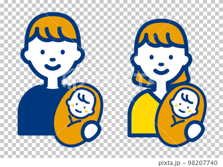 赤ちゃんを抱っこする人物のイラスト 98207740