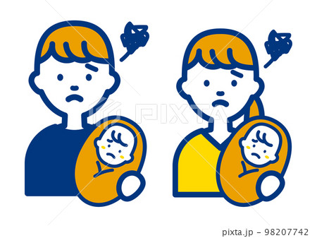 子育てに悩む人物のイラスト 98207742