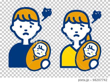 子育てに悩む人物のイラスト 98207742