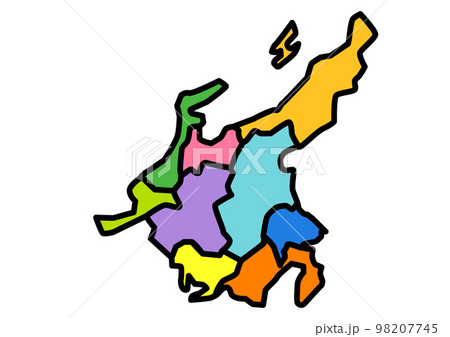 中部地方のアイコンイラスト 中部地方のアイコンイラスト 98207745