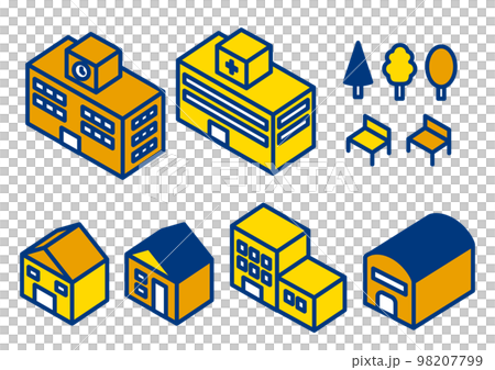 等距建築圖標集 98207799