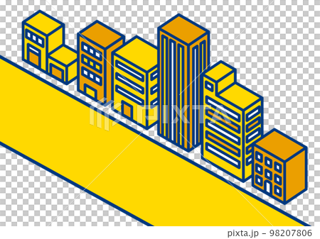 アイソメのオフィス街イラスト 98207806