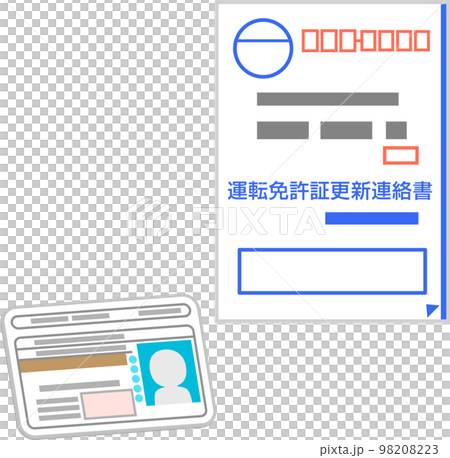 駕照更新明信片和駕照 駕照更新明信片和駕照 98208223