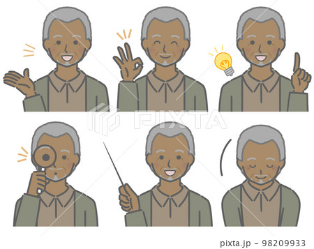 解説する高齢の黒人男性 解説する高齢の黒人男性 98209933