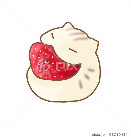 いちご大福ねこのイラスト素材 [98210434] - PIXTA