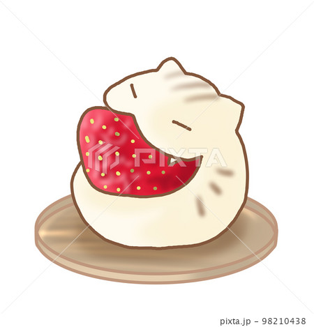 いちご大福ねこのイラスト素材 [98210438] - PIXTA