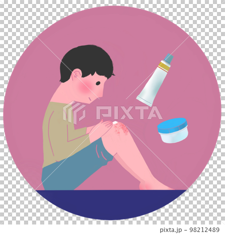 外用薬を塗る患者のイラスト素材 [98212489] - PIXTA