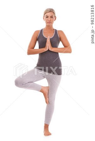 Yoga meditation, balance and relax woman meditate for healthcare, spiritual soul aura or chakra energy healing. Zen mindfulness, mindset peace and model pilates workout on white background studio Yoga meditation, balance and relax woman meditate for healthcare, spiritual soul aura or chakra energy healing. Zen mindfulness, mindset peace and model pilates workout on white background studio 98213816