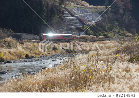 大糸線全線開通65周年記念乗入れ リゾート雪月花 ススキの河原 大糸線全線開通65周年記念乗入れ リゾート雪月花 ススキの河原 98214943