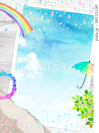 梅雨時の背景素材　水彩イラスト 98215190