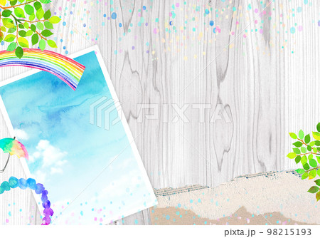 梅雨時の背景素材 水彩イラスト 梅雨時の背景素材 水彩イラスト 98215193