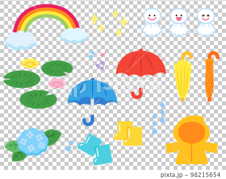 Rainy season illustration set Rainy season illustration set 98215654
