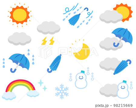 お天気アイコン　イラストセット 98215669