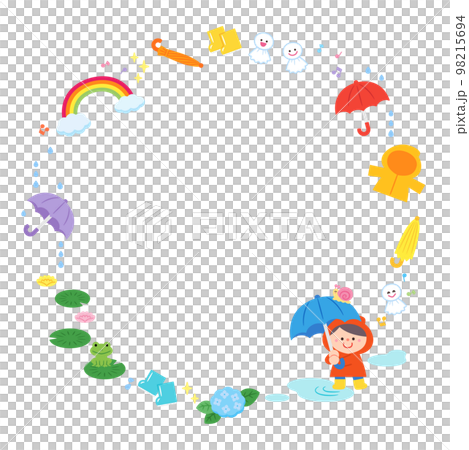 Illustration frame child on a rainy day 98215694