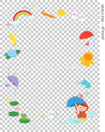 Illustration frame child on a rainy day 98215696