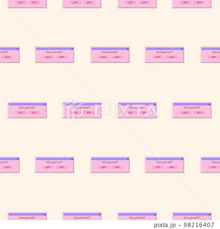 2000s y2k style groovy trippy seamless pattern Old pc game 90s aesthetic. icon dialogue window 98216407
