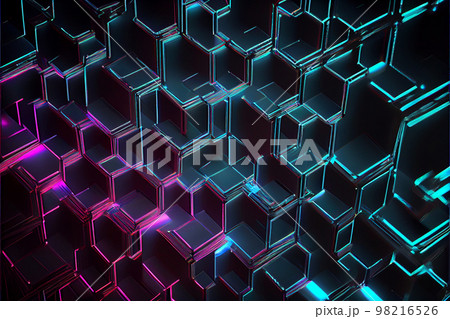 futuristic hologram background. Minimalist Holographic Fluid Wallpaper. 98216526