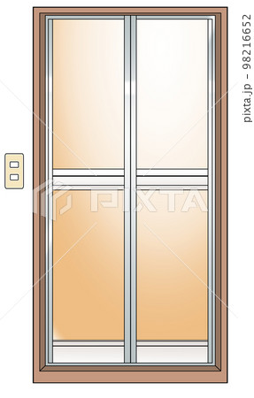 浴室のドアのイラスト【お風呂場・おふろ・住宅・折れ戸・扉・入浴・住まい・脱衣所・バスルーム】のイラスト素材 [98216652] - PIXTA