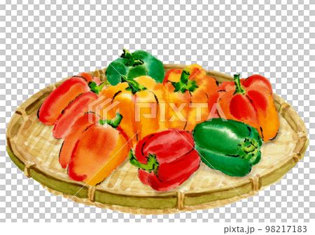 漏勺綠紅黃辣椒插畫【手繪水彩畫】白背透明背景 漏勺綠紅黃辣椒插畫【手繪水彩畫】白背透明背景 98217183