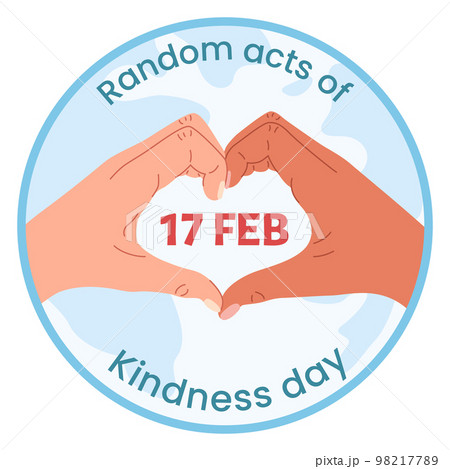 Illustration for World Kindness Day on february 17th with globe 98217789