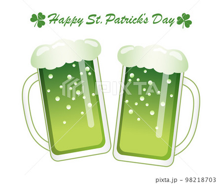聖パトリックの日 ビアグラスのベクターイラスト 聖パトリックの日 ビアグラスのベクターイラスト 98218703