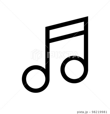 Music note icon line isolated on white background. Black flat thin icon on modern outline style. Linear symbol and editable stroke. Simple and pixel perfect stroke vector illustration 98219981
