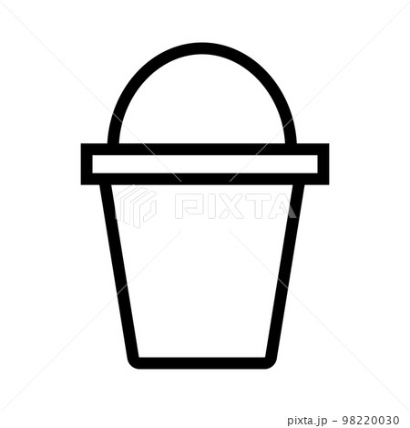 Bucket icon line isolated on white background. Black flat thin icon on modern outline style. Linear symbol and editable stroke. Simple and pixel perfect stroke vector illustration 98220030
