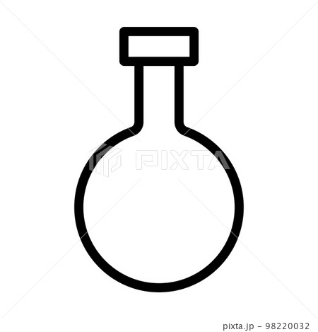 Lab flask icon line isolated on white background. Black flat thin icon on modern outline style. Linear symbol and editable stroke. Simple and pixel perfect stroke vector illustration 98220032