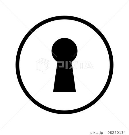 Keyhole line icon isolated on white background. Black flat thin icon on modern outline style. Linear symbol and editable stroke. Simple and pixel perfect stroke vector illustration. 98220134
