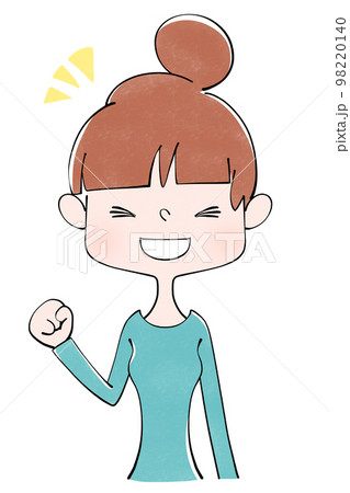 よし！とポーズをとる女性のイラスト 98220140